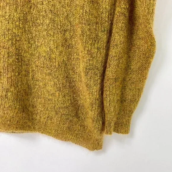 Fat Face Mohair Blend United Kingdom Golden Haze Yellow V Neck Sweater 14 EUC - Picture 3 of 8